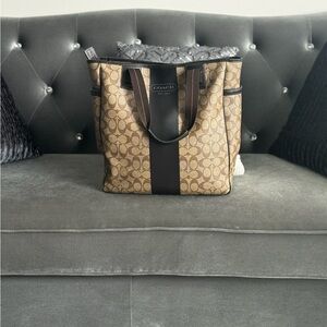 Coach Signature Brown and Black Tote
